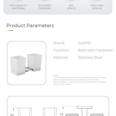 KỆ CỐC ĐÁNH RĂNG NGA CAO CẤP GAPPO G0708