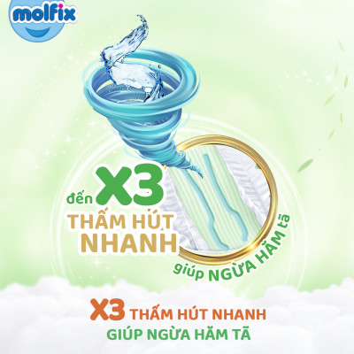 Tã/bỉm dán Molfix Thiên nhiên Jumbo S (4kg - 8kg) - Gói 54 miếng