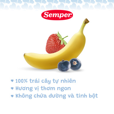 Trái cây nghiền các vị Semper 90g dành cho bé từ 6 tháng trở lên