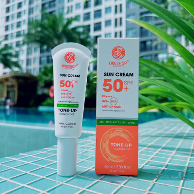 Kem Chống Nắng OKESHOP 60ml SPF 50+ PA++++ Anti-oxydant Tone - Up - Bảo Vệ Da Tuyệt Đối - Anti-Brillance / Anti-shine