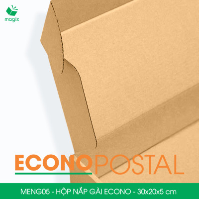 MENG05 - 30x20x5 cm - 60 Hộp carton nắp gài đóng hàng giá rẻ, hộp gói hàng, hộp quà thời trang