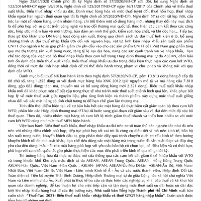 Thuế TAX 2021 - Biểu Thuế Xuất Khẩu - Nhập Khẩu Và Thuế GTGT Hàng Nhập Khẩu (Song Ngữ Anh - Việt)