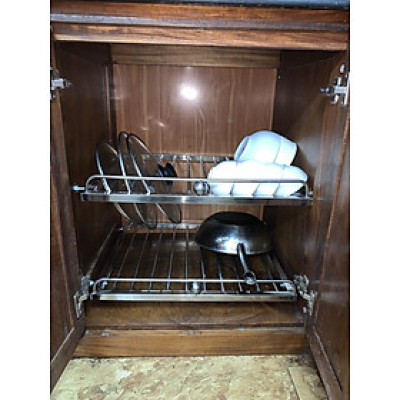 GIÁ GẦM BẾP , KỆ ĐỂ ĐỒ NHÀ BẾP INOX 304 . kt 115 x 50 cm