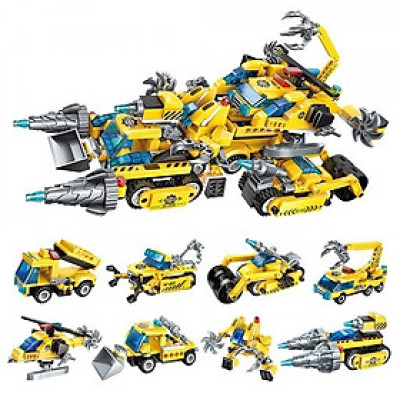 Đồ chơi - QMAN - 1408 Bộ đồ chơi xếp hình mô hình xe Huyền Thoại (hợp thể 8 trong 1) Ngẫu Nhiên 1 Cái