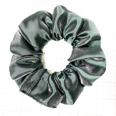 Cột tóc scrunchies màu xanh đen ánh kim sang trọng size trung lớn