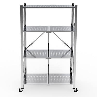 [Chính hãng Qui Phúc] Kệ xếp inox đa năng cao cấp OHAWA 4 tầng, có bánh xe di chuyển tiện lợi