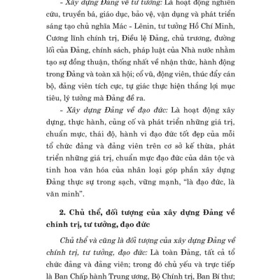 Tài liệu nhận thức và triển khai công tác xây dựng Đảng về chính trị, tư tưởng, đạo đức trong giai đoạn hiện nay - bản in 2024