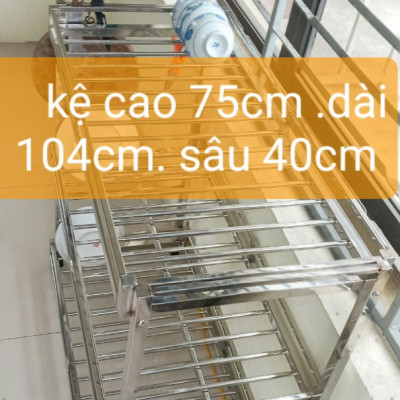 kệ để đồ nhà bếp inox 3 tầng c75 d104 ,s40 