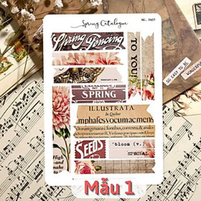 Sticker tự cắt phong cách cổ điển - sticker tự thiết kế vintage trang trí sổ nhật kí, sổ tay | Bullet journal - kc020