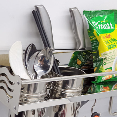 Kệ bếp đa năng Inox Eurolife EL-K1 (Trắng bạc)