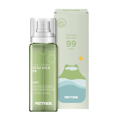 Xịt khoáng rau má Pretty Skin The Pure Jeju Cica 99 Mist làm dịu cấp ẩm cho da - Giữ lớp make up lâu trôi Hàn Quốc 100ml