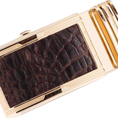 Đầu Khóa Da Cá Sấu 3,5 Phân Đầu Vàng Huy Hoàng HT9214 - Nâu Đất