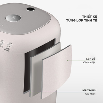 Bình Thủy Điện, Bình Thủy Giữ Ấm Đun Nóng Thông Minh BEAR KE-B30V1 Khử Clo Dung Tích 3L, Công Suất 1350W - Hàng Chính Hãng