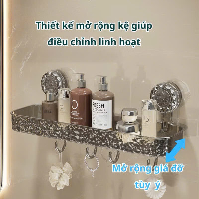 Kệ Để Đồ Phòng Tắm Cốc Hút Chắc Chắn, Chất Liệu PET, Móc Treo Tiện Lợi - HÀNG CHÍNH HÃNG MINIIN