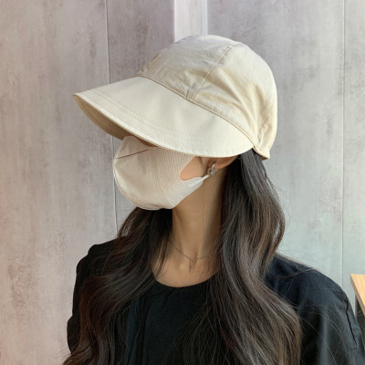 Mũ Chống Nắng Nửa Đầu Hàn Quốc Thời Trang Mũ Lưỡi Trai Chống Tia Uv, Nón Vành Rộng Có Móc Đeo Khẩu Trang