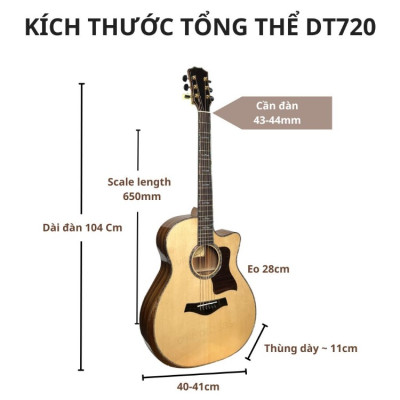 Đàn guitar acoustic DT720 rose wood ghitar chất lượng cao của Duy Guitar Store
