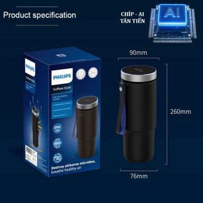 Máy khủ mùi và lọc không khí trên ô tô dạng cốc thương hiệu Philips Hà Lan cao cấp GP5601 và GP5602 - Hàng Nhập Khẩu