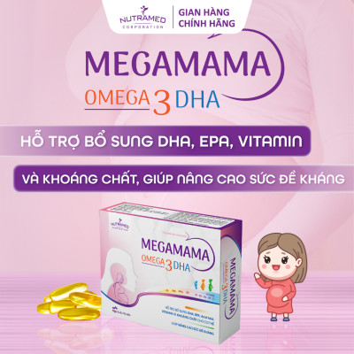 Viên uống Megamama hỗ trợ bổ sung vitamin và khoáng chất thiết yếu cho mẹ và bé (30 viên) - Nutramed