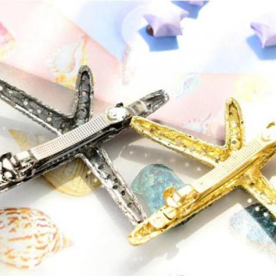 Kẹp tóc thời trang hình sao biển mầu vàng