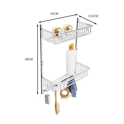 Kệ lưới đa năng có móc 2 tầng inox 304 TOVASHU LU2