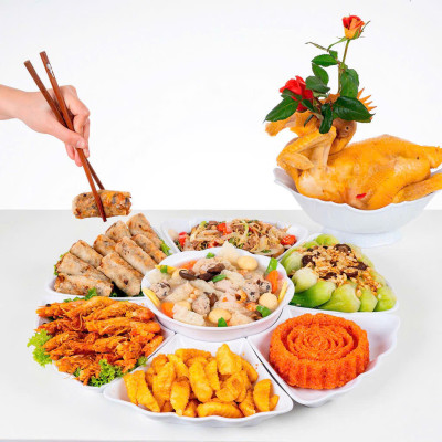 Bát thuyền đựng gà cúng nguyên con, đựng hoa quả nhựa  trắng dày cao cấp