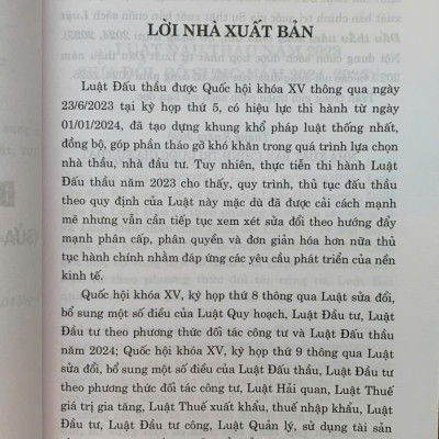 Luật Đấu Thầu năm 2023 (Sửa đổi, bổ sung năm 2024, 2025)