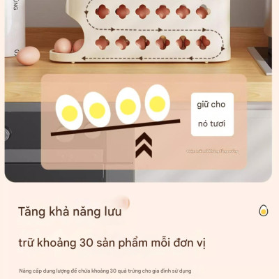 Hộp đựng trứng lăn thông minh – Kệ để trứng chuyên dụng cho cửa tủ lạnh, hộp bảo quản trứng tiện lợi, giúp sắp xếp gọn gàng, giữ trứng tươi lâu