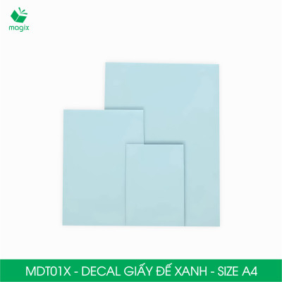 MDT01X - Xấp 50 tờ giấy decal đế xanh khổ A4 - Giấy in đơn hàng, nhãn dán, sticker đế xanh tự dính
