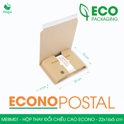 MEBM01 - 22x16x5 cm - 20 hộp carton thay đổi chiều cao siêu tiết kiệm - Hộp đóng sách, hộp gói hàng