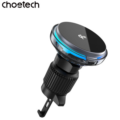 Giá đỡ điện thoại Magnetic 15W Choetech T233-F chuẩn Qi2 với đèn LED đổi màu - Hàng chính hãng