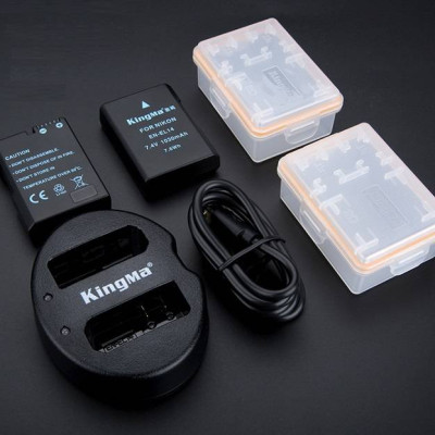 Bộ 2 pin 1 sạc đôi Kingma EN-EL14 hàng chính hãng.