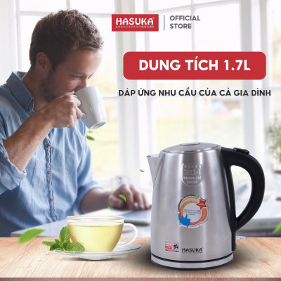 Ấm siêu tốc HASUKA HSK-177 dung tích 1.7L, công suất 1850W đun nhanh, chế độ ngắt tự động tiết kiệm điện tối đa - HÀNG CHÍNH HÃNG