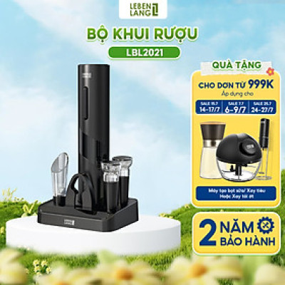 Bộ mở rượu vang Lebenlang LBL2021, dụng cụ mở nút chai rượu vang bằng pin, không kèm pin - hàng chính hãng