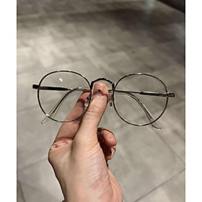 Kính mắt tròn nhỏ gọng kim loại bạc