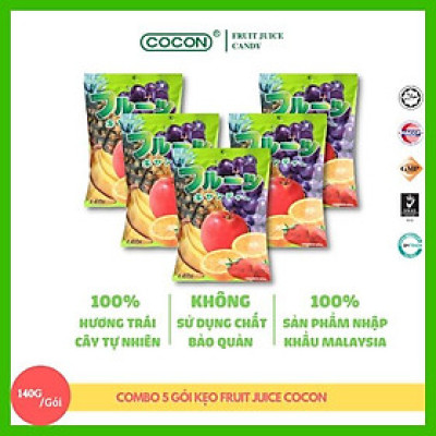 Combo 5 Gói Kẹo Trái Cây Nhật Cocon Mixed Candy 700g