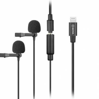 MIC THU ÂM KÉP CÀI ÁO BOYA BY-M2D CHO ĐIỆN THOẠI IPHONE CỔNG LIGHTNING hàng chính hãng
