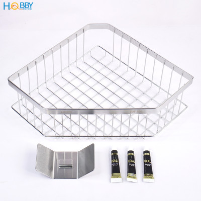Kệ góc đựng gia vị bếp đa năng inox 304 dán tường HOBBY Home Decor KGT