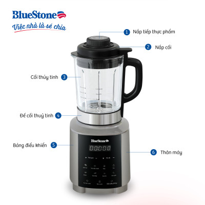 Máy Xay Nấu Sữa Hạt Đa Năng BlueStone BLB-6038 - Công suất 1000W - 7 chương trình nấu - Hàng chính hãng 