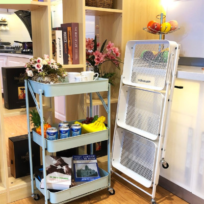 Kệ Để Đồ Đa Năng Gấp Gọn 3 Tầng Có Bánh Xe Cao Cấp