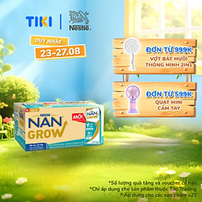 Thùng sữa bột pha sẵn Nestlé NANGROW 6(4x180ml) sữa mát công thức từ Thụy Sĩ với 100% Canxi giúp bé cao lớn vượt trội dành cho bé từ 1 tuổi