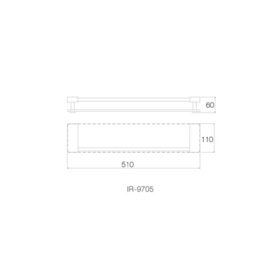 Kệ kính 60cm INOX 304 - IR-9705 ( Sản xuất tại ThaiLand )