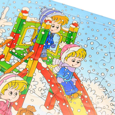 Bộ Xếp Hình Puzzle Minh Châu 20-018 - Trượt tuyết (20 Mảnh Ghép)