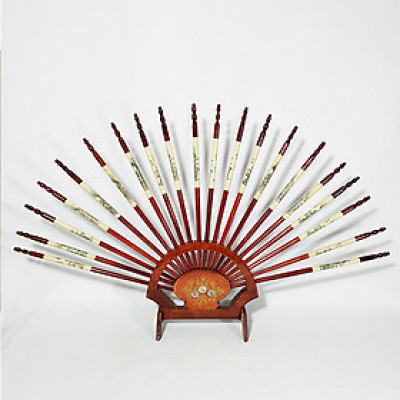 Bộ 10 Đôi Đũa Thờ Gỗ Tự Nhiên TOKDODO Cao Cấp Kèm Giá Cắm