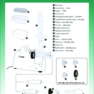 Linh kiện máy ép điện cỏ lúa mì LEXEN - Vòng chặn - Hàng chính hãng