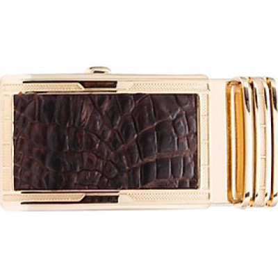 Đầu Khóa Da Cá Sấu 3,5 Phân Đầu Vàng Huy Hoàng HT9214 - Nâu Đất