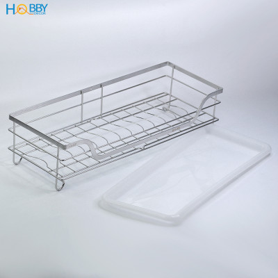 Kệ đựng chén dán tường nhà bếp inox 304 có khay nhựa Hobby Home Decor KCH