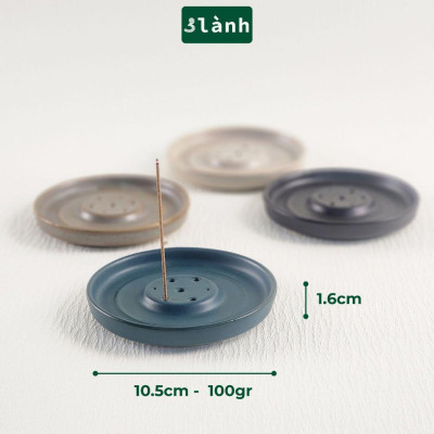 Đế Hứng Nhang Trầm Hương 3 Lành Bằng Gốm Tối Giản Phong Cách Thiền Nhật Đựng Tàn Nhang Giữ Sạch Bàn