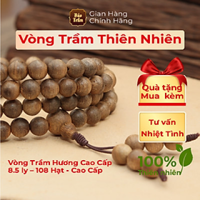 Vòng Trầm Hương 8.5ly – 108 Hạt – Cao Cấp | Bảo Trầm – Trầm Tự Nhiên Không Hóa Chất – Chuỗi Thiền Định – Hương Dịu Thư Giãn