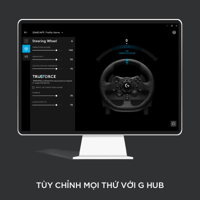 Bộ vô lăng & bàn đạp chơi game đua xe Logitech G923 - Phản hồi lực TRUEFORCE, tay cầm bọc da cao cấp, tương thích PS5, PS4, PC, Mac - Hàng Chính Hãng 