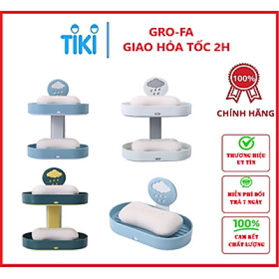 Kệ Dán Tường Để Xà Phòng 2 Tầng Hình Đám Mây Dễ Thương - Chính Hãng GROFA